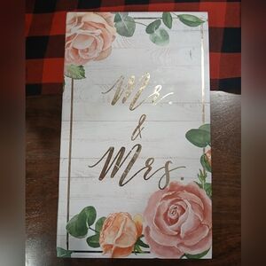 Source Unknown Mr. & Mrs. Floral Art with Gold Accents